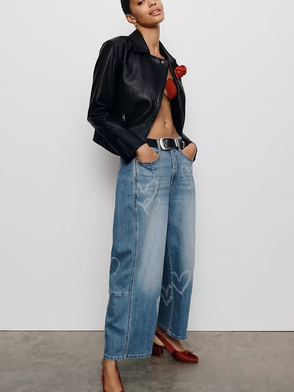 Pilcro The Kenna Mid-Rise Heritage Barrel Jeans Heart Icon Edition Sizes 28 - Picture 7 of 14